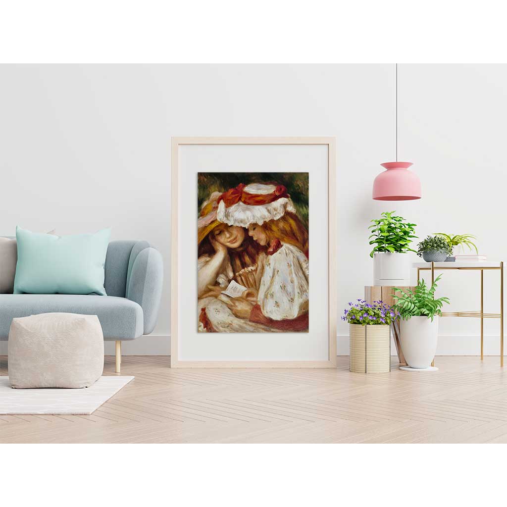 Due Ragazze In Lettura Renoir D Toys Cornice