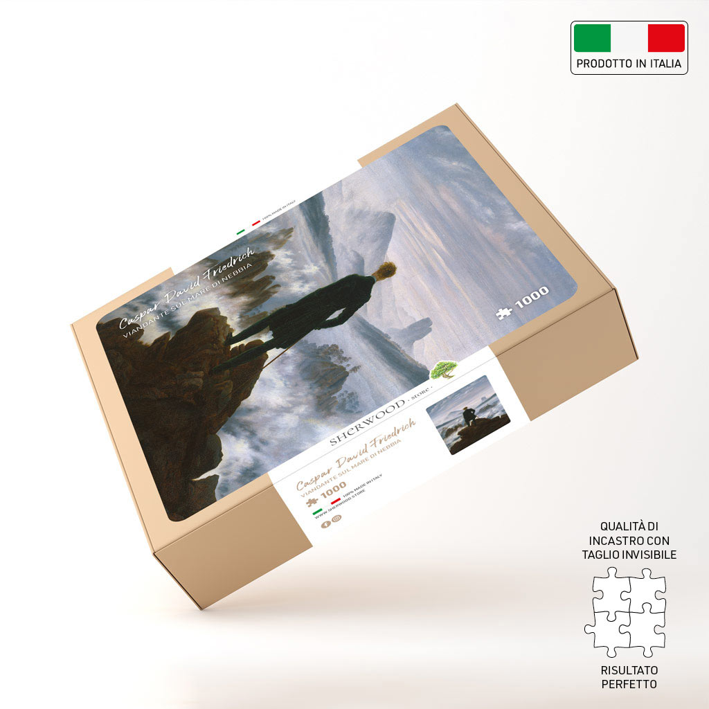 Puzzle Friedrich Viandante Su Mare Di Nebbia Confezione