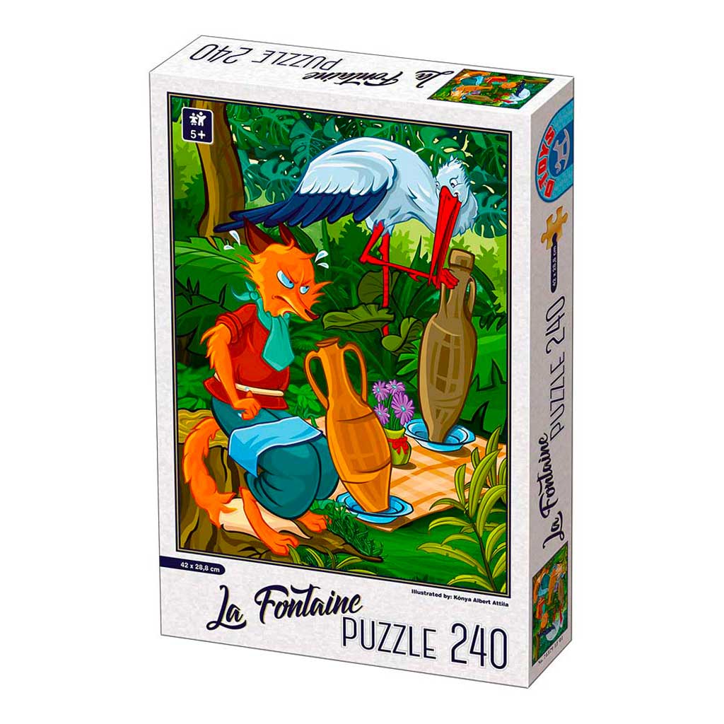 Puzzle Per Bambini 5 Anni 240 Pezzi La Volpe E La Cicogna